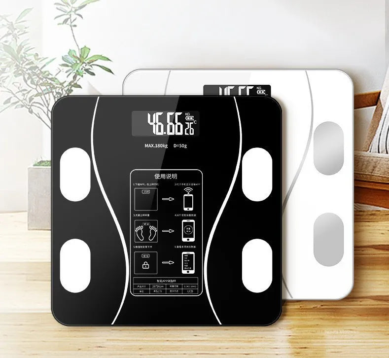 Báscula Inteligente Recargable para Electrónica, Peso Corporal y Grasa, Una Báscula Imprescindible para el Baño, Regalo en Casa para Ejercicios de Pérdida de Peso