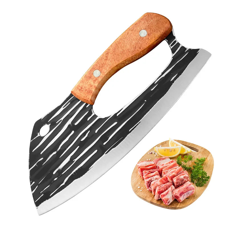 Cuchillo multiusos, cuchillo de carnicero, para picar verduras, pollo y pescado, filetear, cuchillos de cocina con mango de madera, cuchillo deshuesador, herramientas de chef