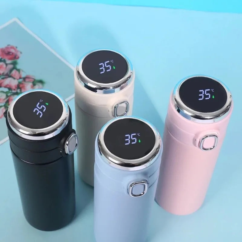 Botella de agua de acero inoxidable Smart Thermos de 400ML con pantalla digital LED de temperatura, tazas térmicas para café, vasos inteligentes con aislamiento