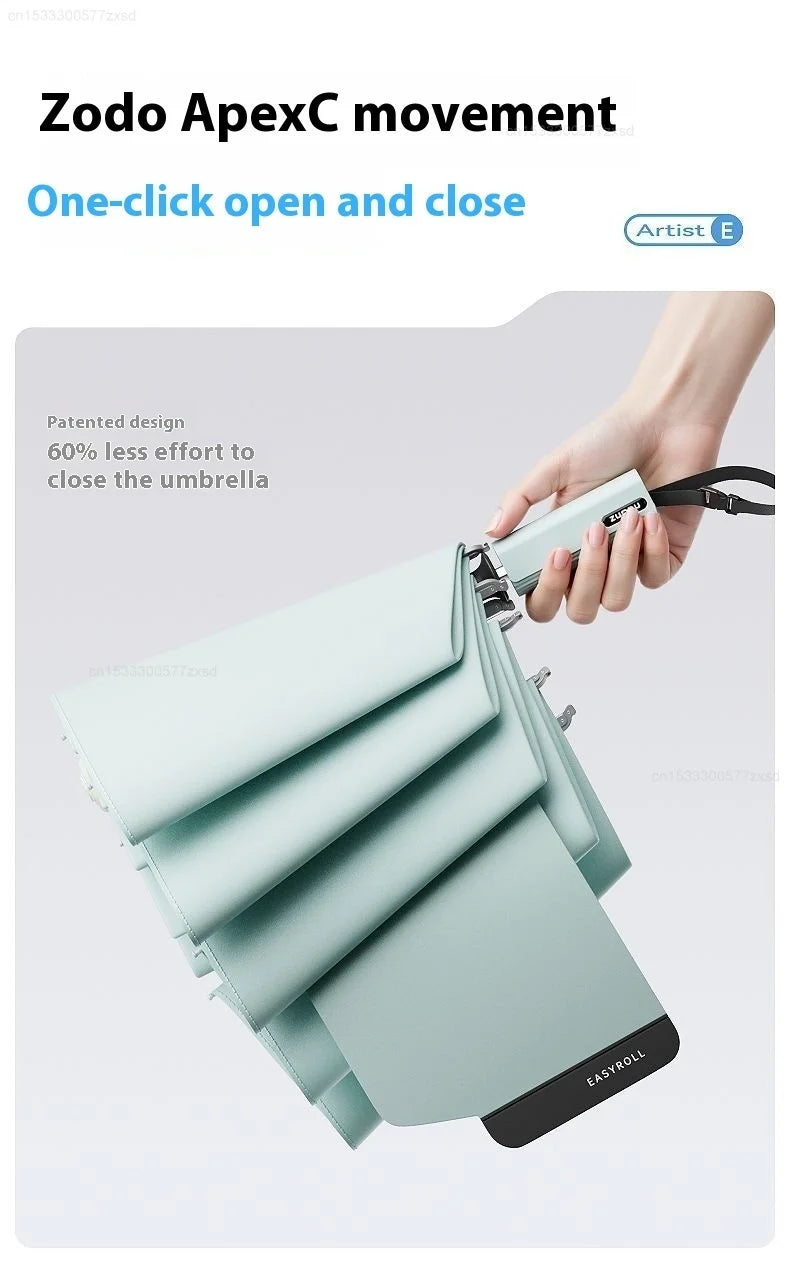 Paraguas ZUODU totalmente automático de plegado inverso, paraguas duradero resistente al viento, impermeable, resistente a los rayos UV, protección solar