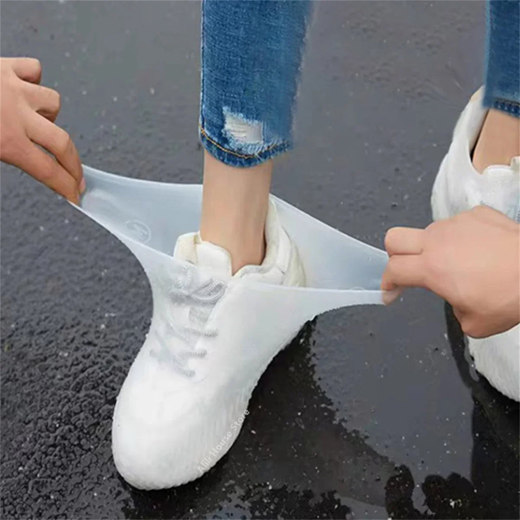 1 Par de Botas de Lluvia de Goma, Sobres de Zapatos para Uso al Aire Libre, Cubrezapatos Impermeables de Silicona, Cubrezapatos para Días Lluviosos, Reutilizables Antideslizantes
