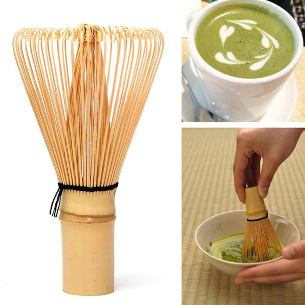 Juego de té Juego de té japonés Batidor de matcha (Chasen) Cucharilla y cuchara (Chashaku) Juego de té matcha Accesorios de bambú