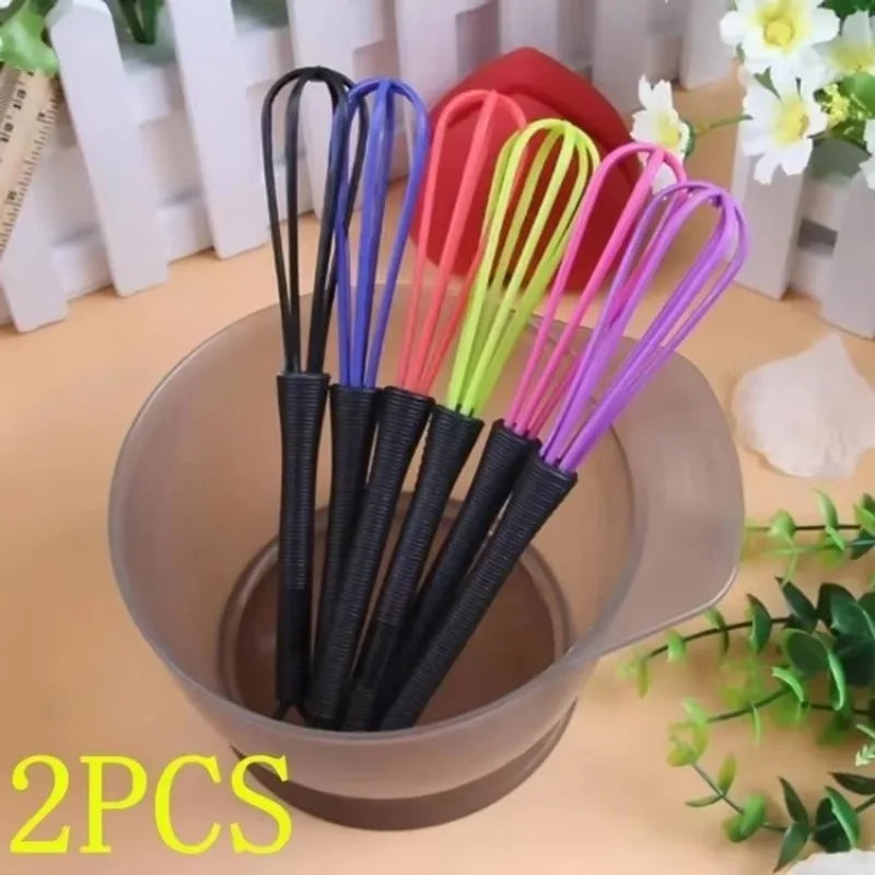 1/5 Pc Batidor de Huevos Manual Portátil para Cocina, Repostería, Mezcla de Plástico, Herramienta para Batir Crema, Salón de Belleza, Mezcla de Tinte para el Cabello, Productos al por Mayor