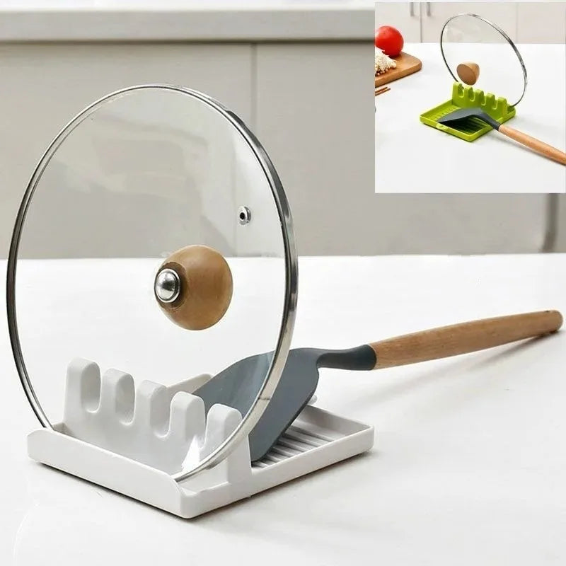 Soporte para cucharas de cocina, soporte para tenedores y espátulas, estante de almacenamiento, soporte para palillos de plástico, almohadilla antideslizante para cucharas, conveniente y práctico