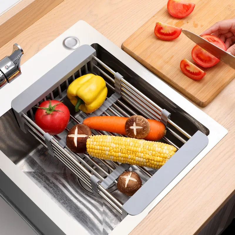 Retractable Stainless Steel Kitchen Sink Drain Rack