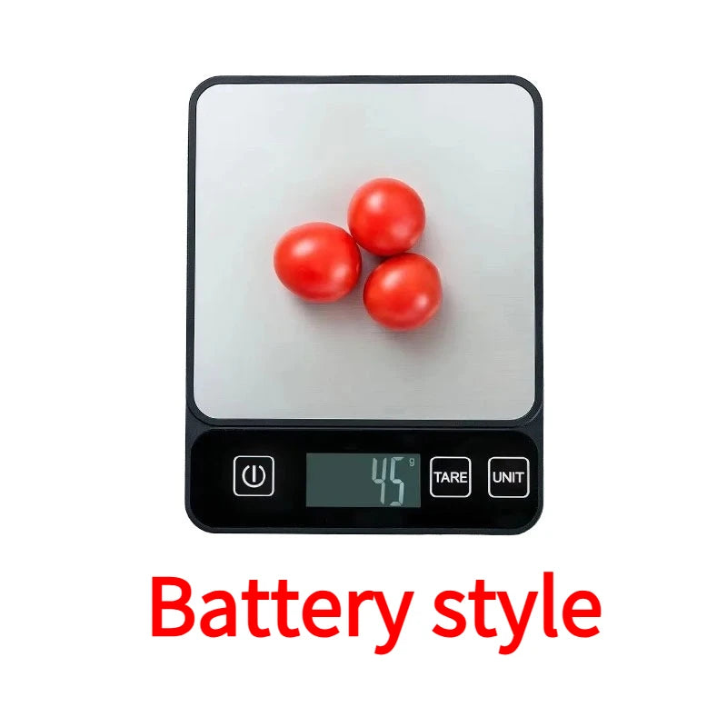 Báscula de alimentos de 10 kilogramos, báscula de cocina digital en gramos y onzas, báscula precisa de 1 g, fácil de limpiar, acero inoxidable