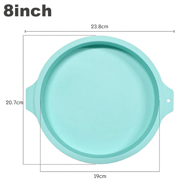 Molde de silicona para pasteles de 4/6/8 pulgadas Verde, juego de moldes redondos de capas de pastel, molde de silicona para hornear, herramientas de repostería para pastel arcoíris y mousse