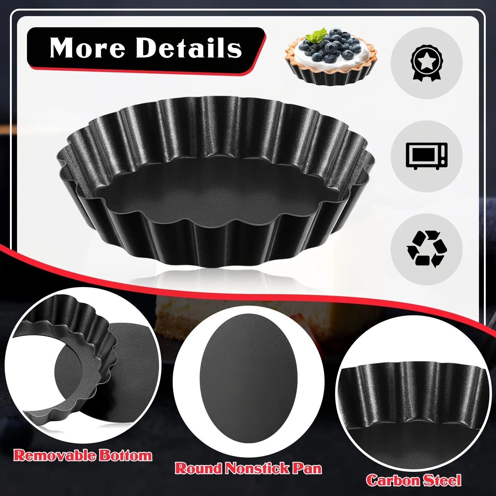 Mini Moldes para Tartas con Fondo Desmontable