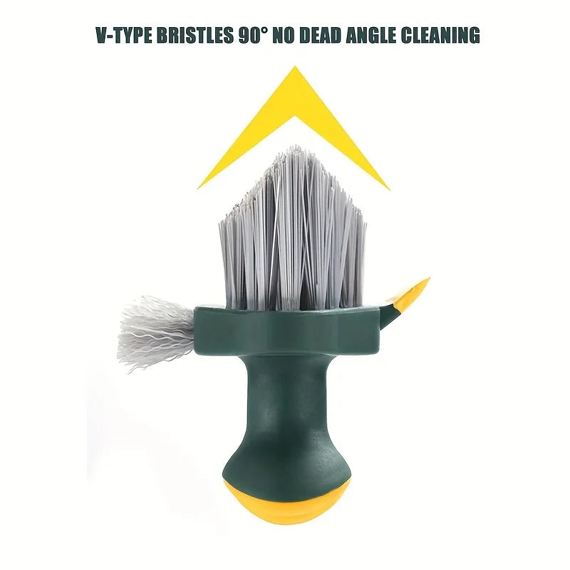 Cepillo 4 en 1 con escobilla para limpieza de ranuras y huecos, raspador de vidrio, cepillo para cocina, baño, suelo y neumáticos, cepillo de limpieza para el hogar