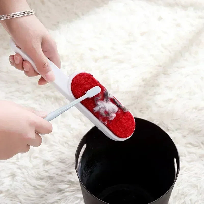 Cepillo Removedor de Pelusa para Ropa con Abrigo de Doble Cara Reutilizable Antiestático para Suéter Polvo Cabello Gatos Perros Herramienta de Limpieza del Hogar