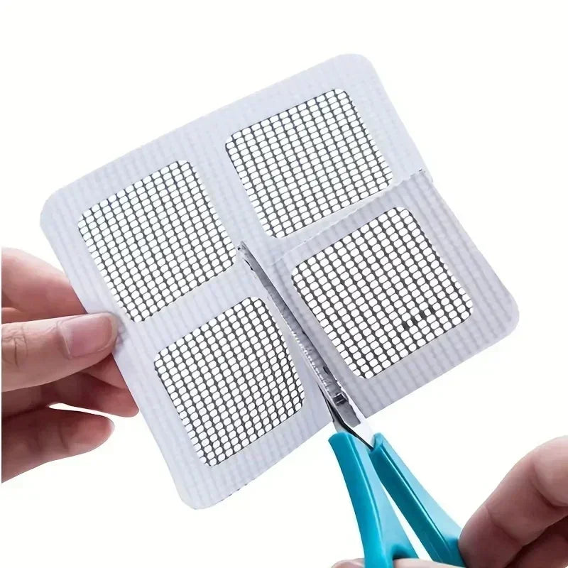 Filtro de Drenaje Antibloqueo Recolector de Cabello Desechable con Malla para Ducha/Fregadero, Adhesivo Cubierta de Drenaje de Piso, Colador para Baño y Cocina