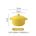 1 pieza de cuenco pequeño de cerámica con doble asa - Seguro para horno para flan de huevo al vapor, sopa casera, pudín, horneado y guisos