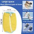Bolsa Duradera para Lavar Zapatos de Todos los Tipos de Zapatos - Amarillo con Cremallera Azul, Ideal para Zapatillas y Zapatos Casuales, Bolsa para Lavar Ropa