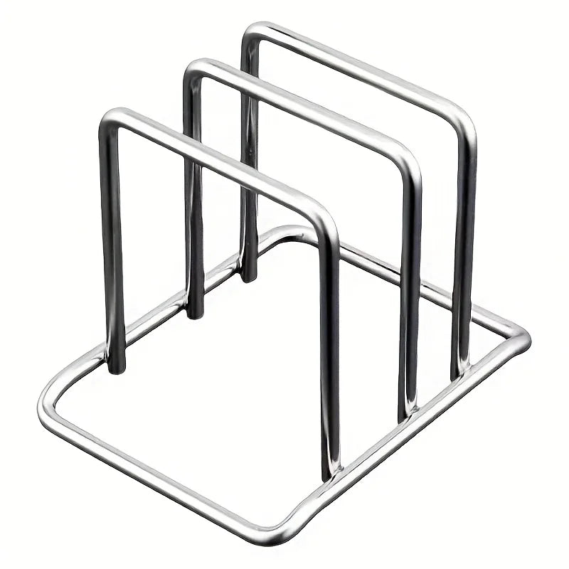 Stainless Steel Pot Lid and Cutting Board Organizer Countertop Rack
