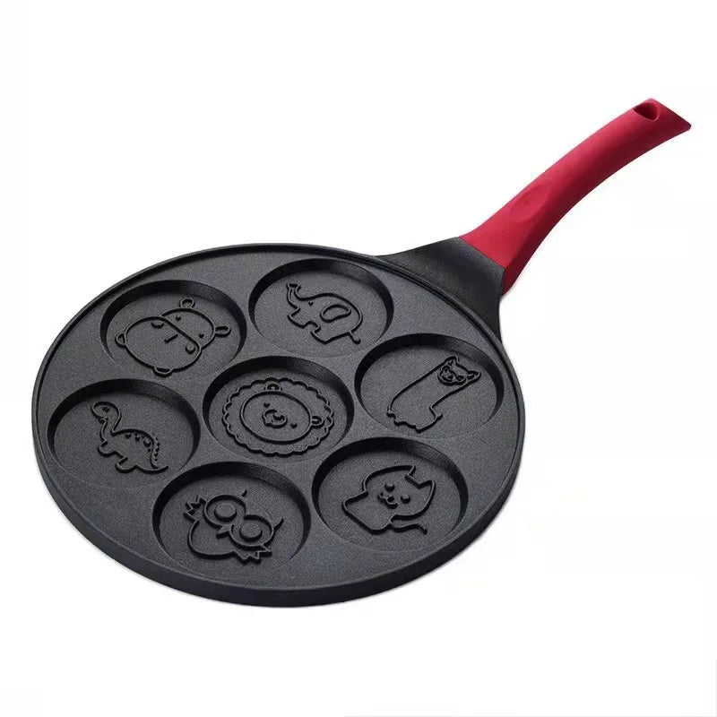 Sartén para Desayuno de Siete Huecos Antiadherente Sartén con Fondo Plano Sartén Porosa para Tortillas Molde para Tortilla de Bebé