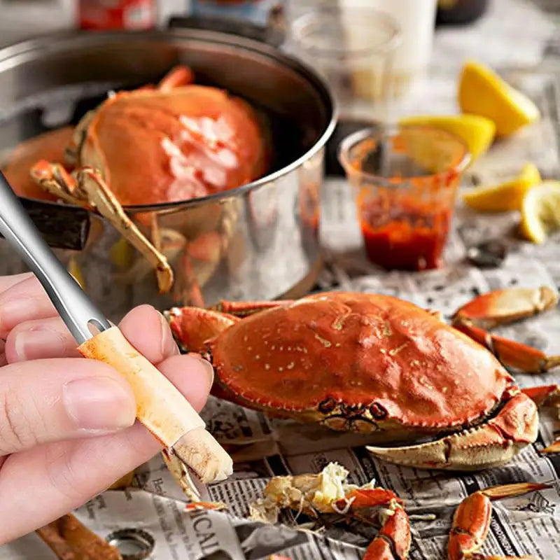 Set de tenedores pequeños de cangrejo de acero inoxidable, herramienta para comer cangrejo, utensilios para mariscos, tenedores para mariscos, cuchara para sacar carne de patas de cangrejo, gadgets de cocina