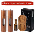 Molino de Sal y Pimienta de Madera, Molino de Pimienta Manual de 8 Pulgadas con Grosor Ajustable y Recargable, Salpimenteros de Madera de Acacia para Cocina