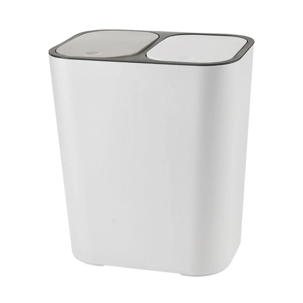 Cubo de basura de cocina de 15L Doble reciclaje 2 secciones Decoración del hogar Sala de estar Dormitorio Baño