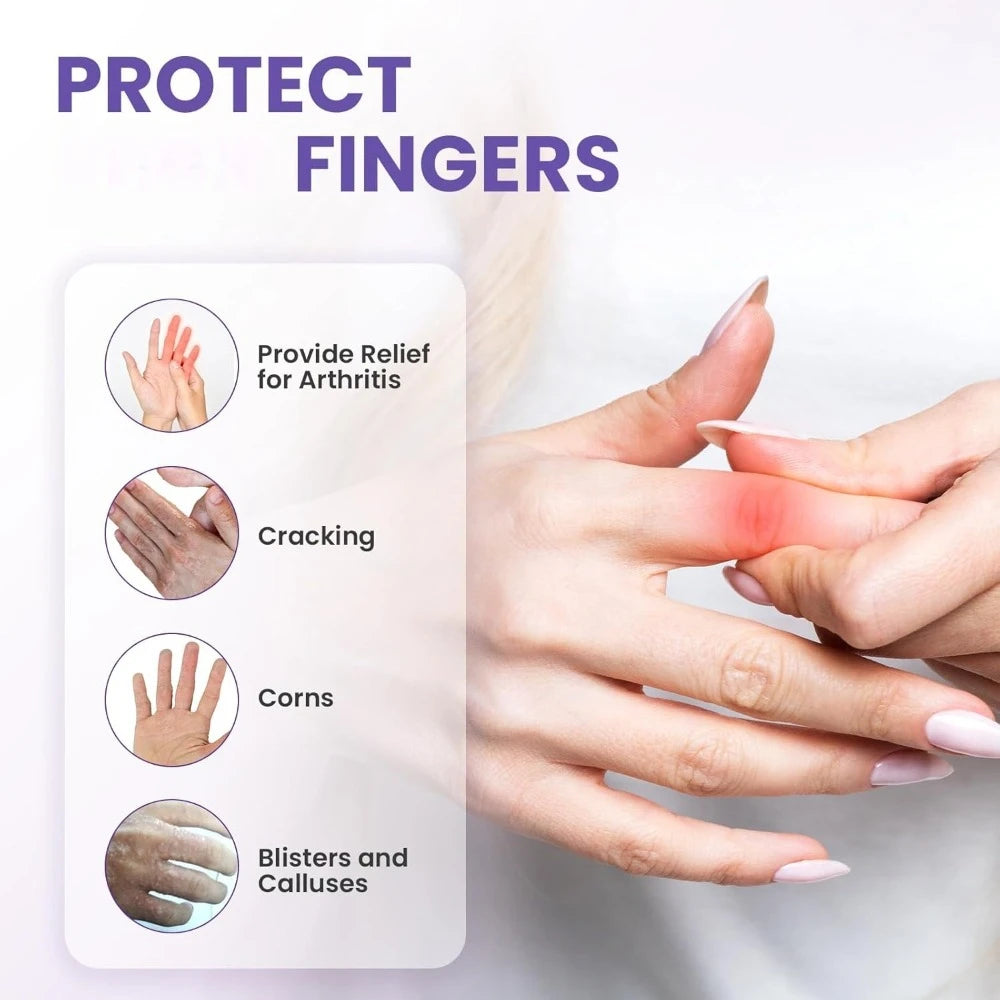 10 unidades de protectores de dedo de silicona, fundas de dedo, cojines que protegen los dedos contra grietas, callos, ampollas y durezas