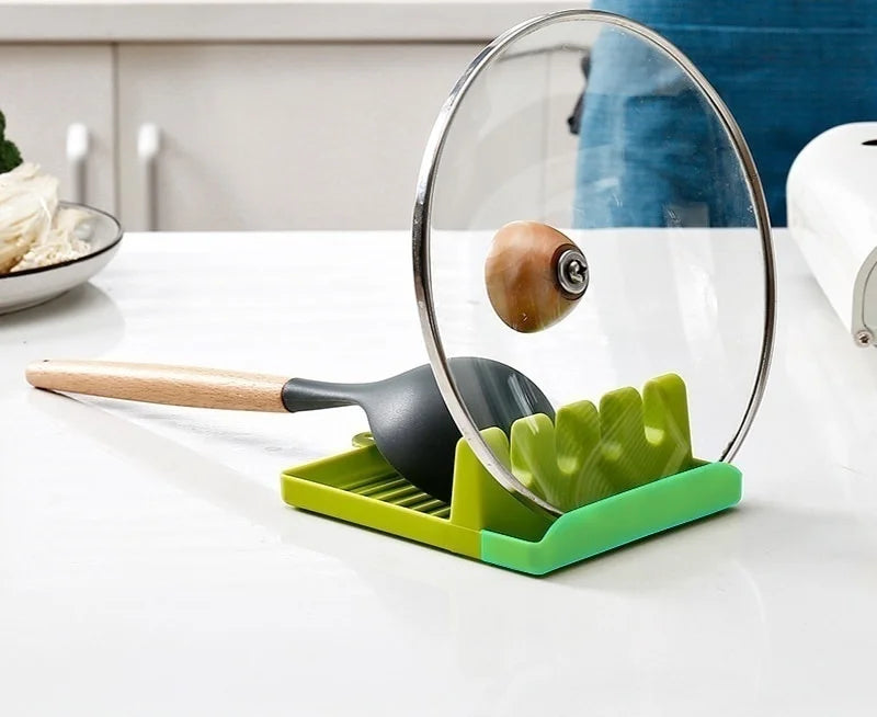 Soporte para cucharas de cocina, soporte para tenedores y espátulas, estante de almacenamiento, soporte para palillos de plástico, almohadilla antideslizante para cucharas, conveniente y práctico