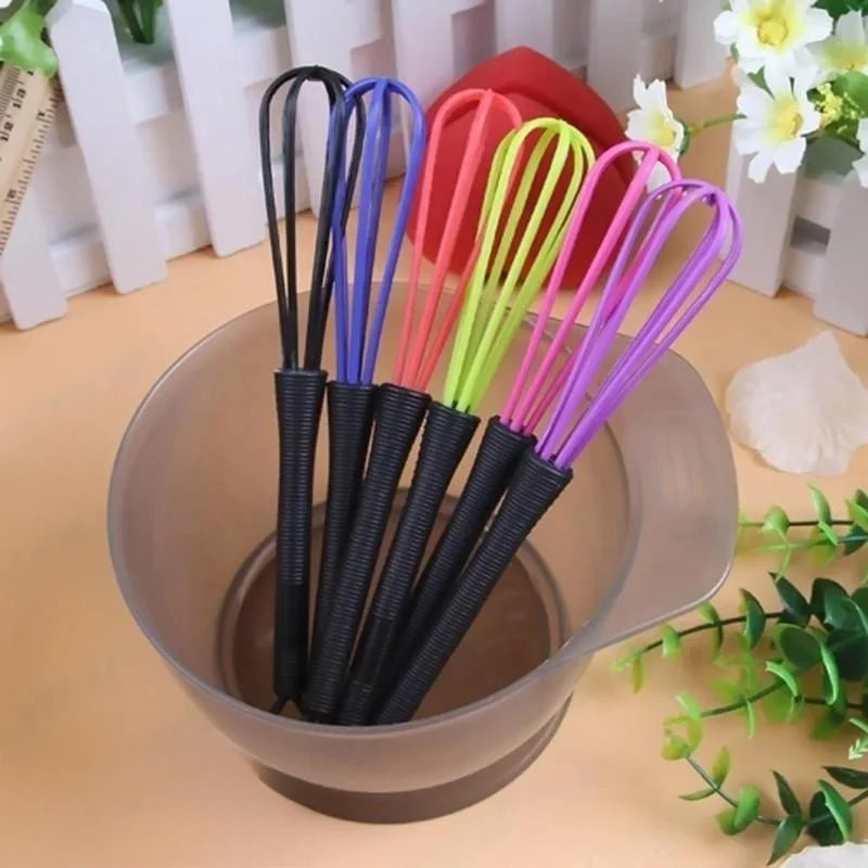 1/5 Pc Batidor de Huevos Manual Portátil para Cocina, Repostería, Mezcla de Plástico, Herramienta para Batir Crema, Salón de Belleza, Mezcla de Tinte para el Cabello, Productos al por Mayor
