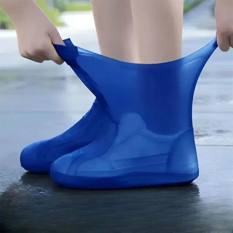 1 Par de Botas de Lluvia de Goma, Sobres de Zapatos para Uso al Aire Libre, Cubrezapatos Impermeables de Silicona, Cubrezapatos para Días Lluviosos, Reutilizables Antideslizantes