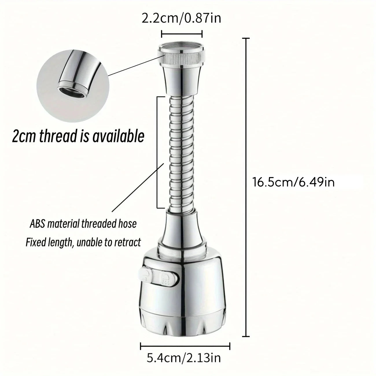 Dual-Speed Faucet Aerator with 360° Rotating Anti-Splash Spray Head