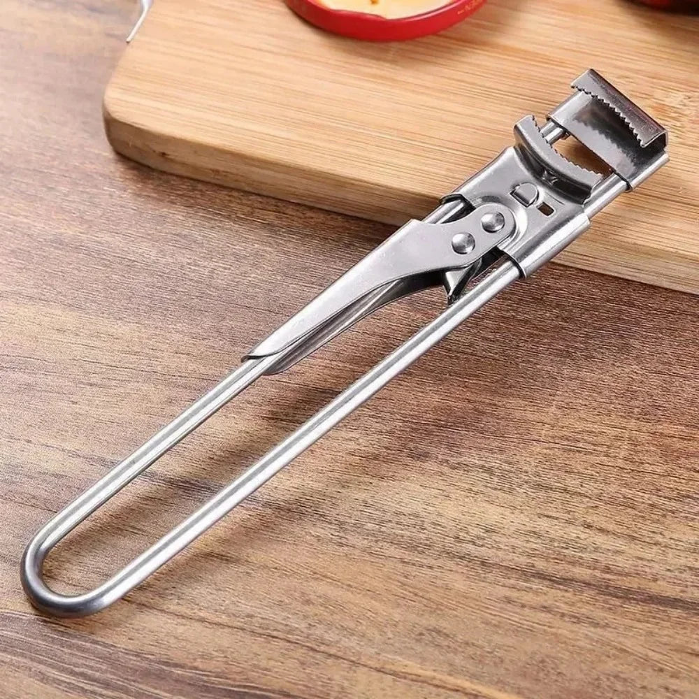 1/2 Piezas Abridor de Botellas, Tarros y Latas de Acero Inoxidable Ajustable de Alta Resistencia Multifuncional que Ahorra Esfuerzo, Herramienta de Cocina de Fácil Agarre