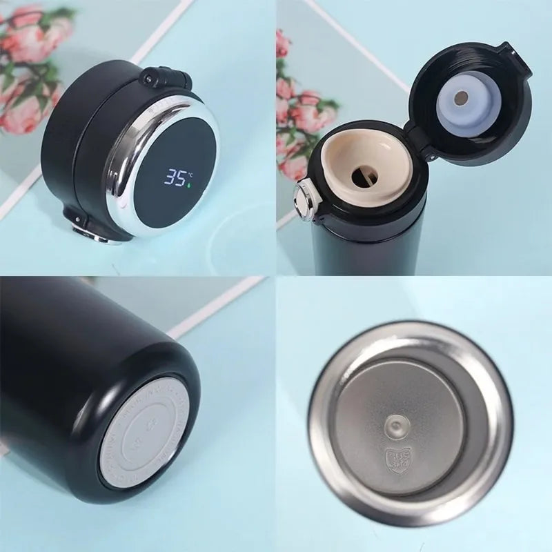 Botella de agua de acero inoxidable Smart Thermos de 400ML con pantalla digital LED de temperatura, tazas térmicas para café, vasos inteligentes con aislamiento