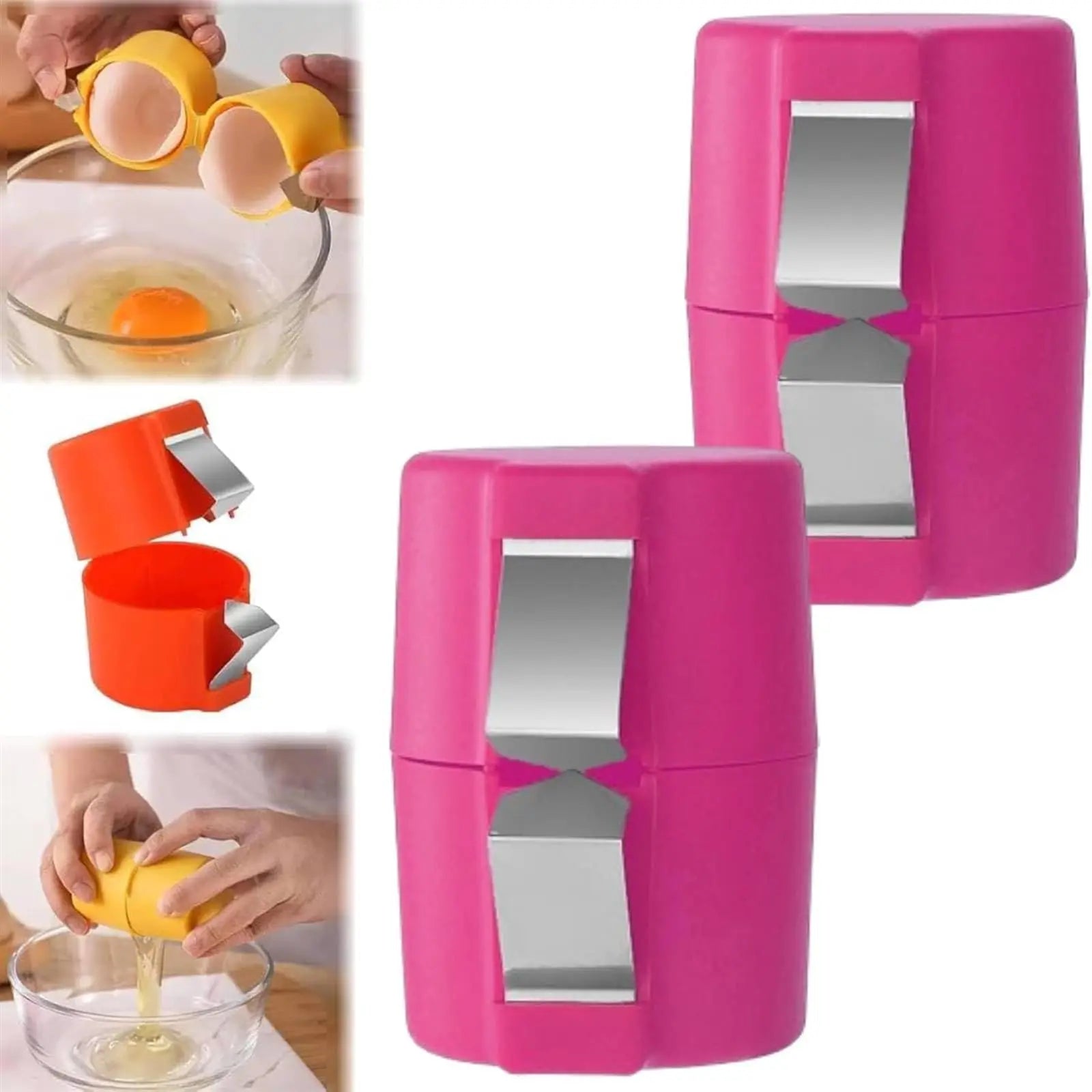 1/2 piezas Abridor de cáscaras de huevo de mano Multifuncional Cortador y separador de huevos crudos Gadget esencial de cocina para cocinar