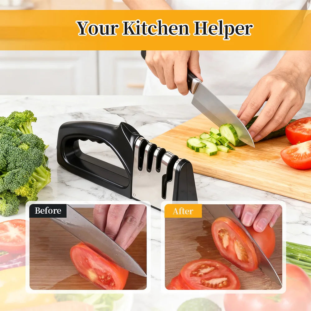 Afilador de cuchillos de cerámica específico para cocina! Función cuatro en uno, adecuado tanto para uso doméstico como comercial.