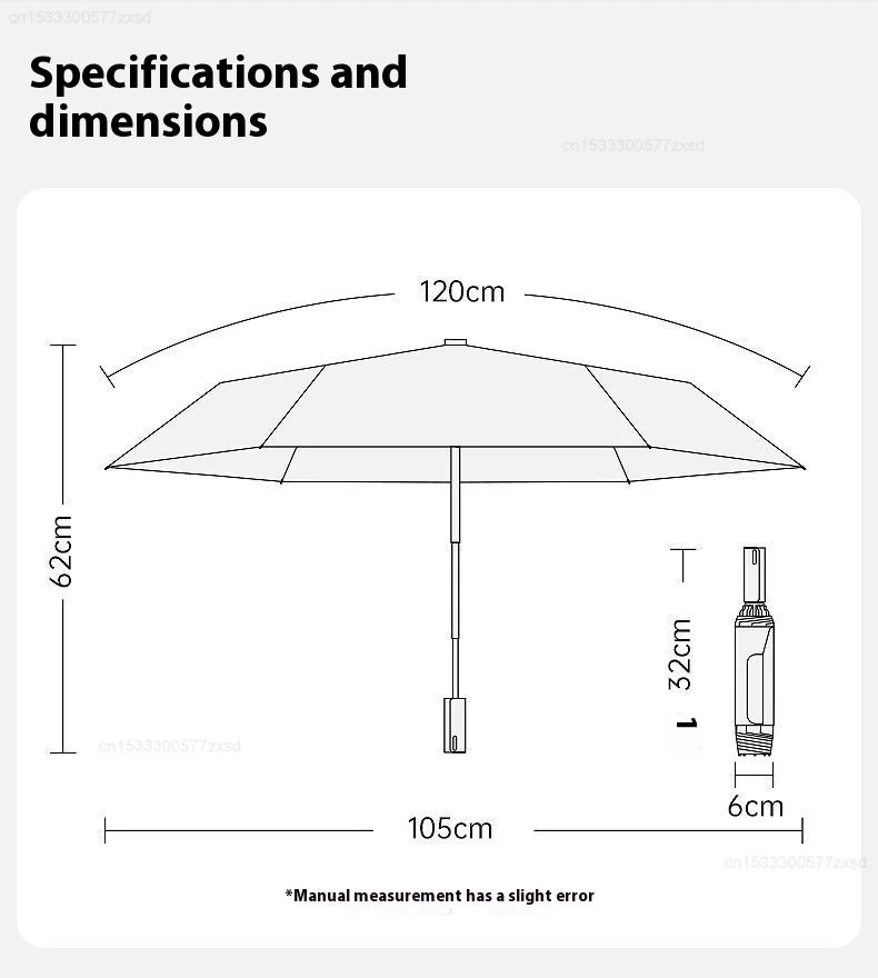 Paraguas ZUODU totalmente automático de plegado inverso, paraguas duradero resistente al viento, impermeable, resistente a los rayos UV, protección solar