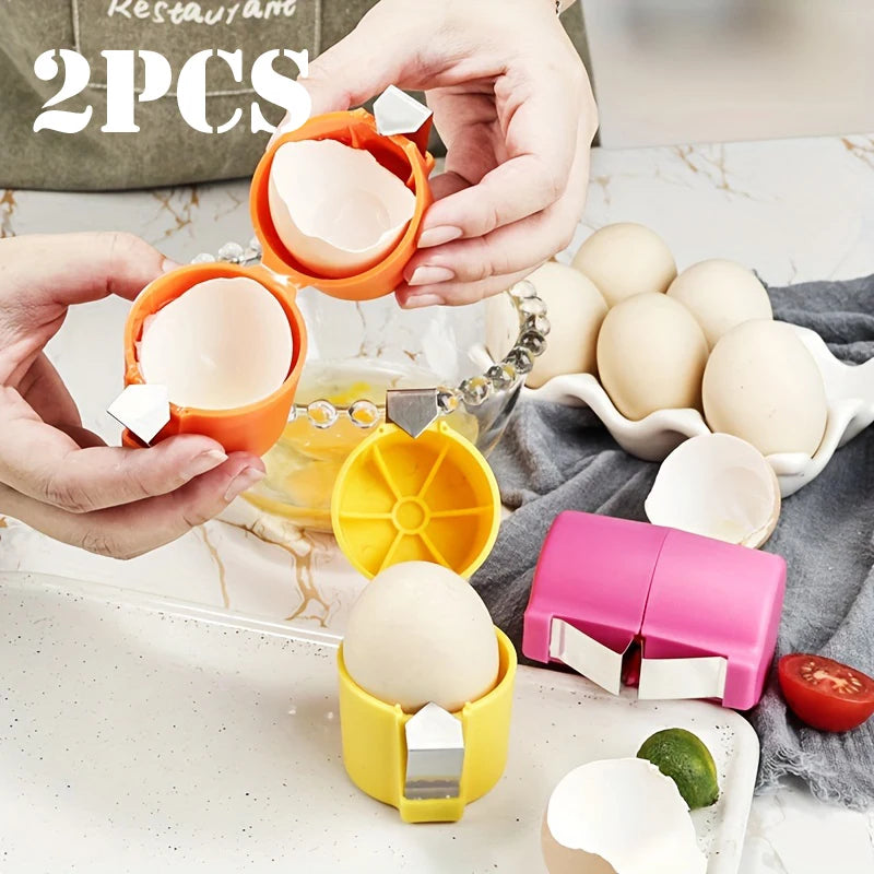 1/2 piezas Abridor de cáscaras de huevo de mano Multifuncional Cortador y separador de huevos crudos Gadget esencial de cocina para cocinar