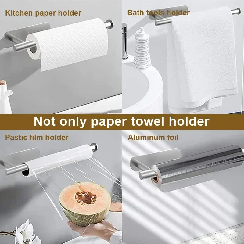 Portarrollos Adhesivo Portarrollos Baño Cocina Sin Taladro Acero Inoxidable