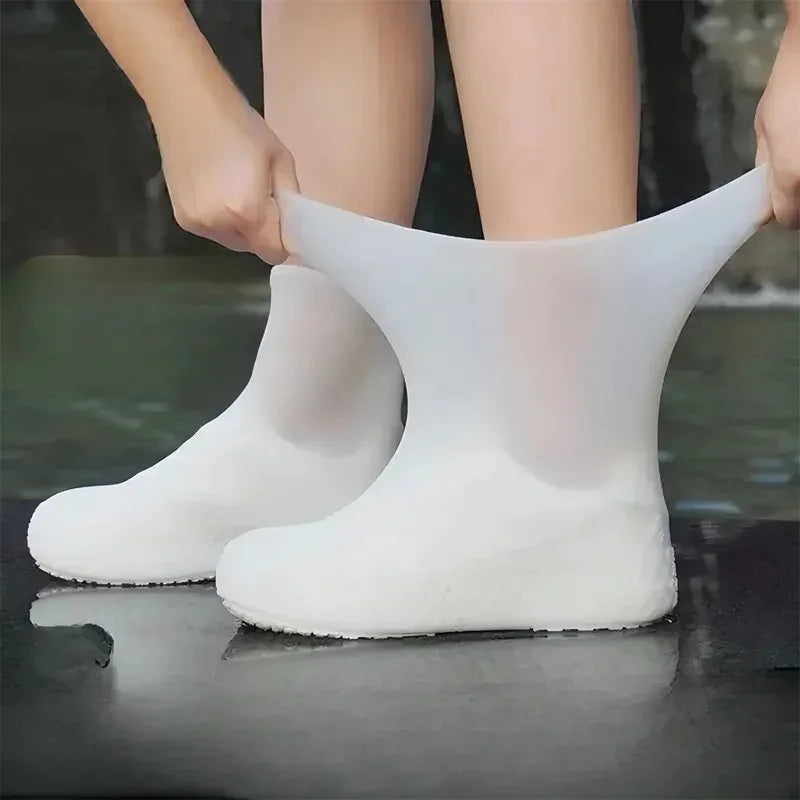 1 Par de Botas de Lluvia de Goma, Sobres de Zapatos para Uso al Aire Libre, Cubrezapatos Impermeables de Silicona, Cubrezapatos para Días Lluviosos, Reutilizables Antideslizantes