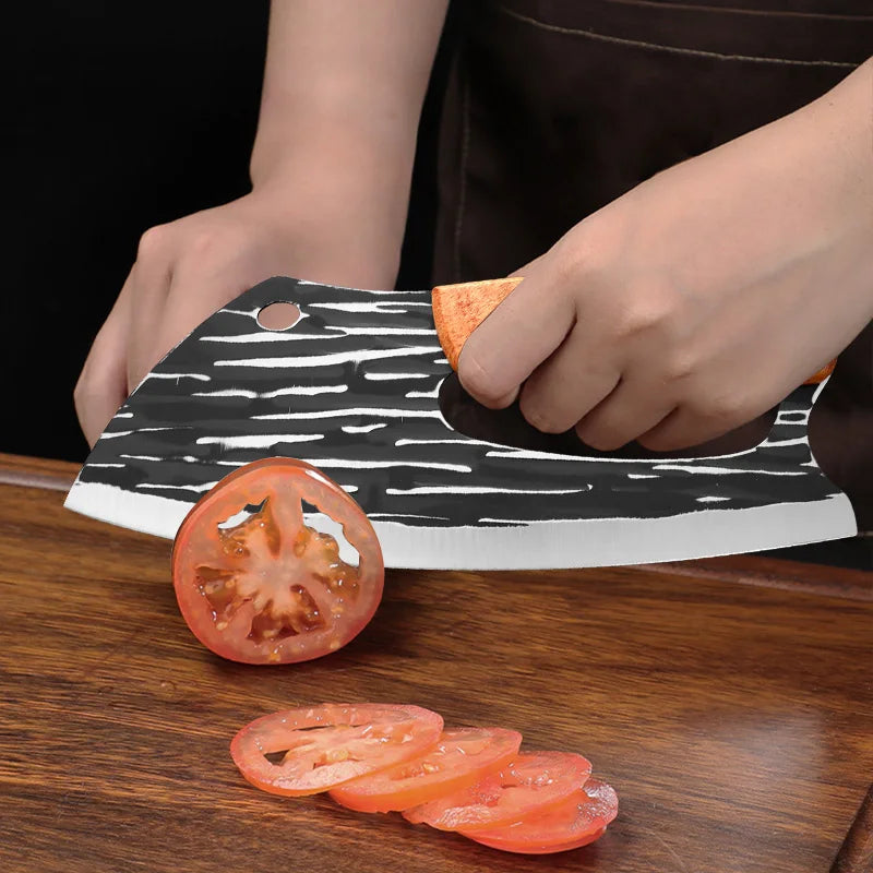 Cuchillo multiusos, cuchillo de carnicero, para picar verduras, pollo y pescado, filetear, cuchillos de cocina con mango de madera, cuchillo deshuesador, herramientas de chef