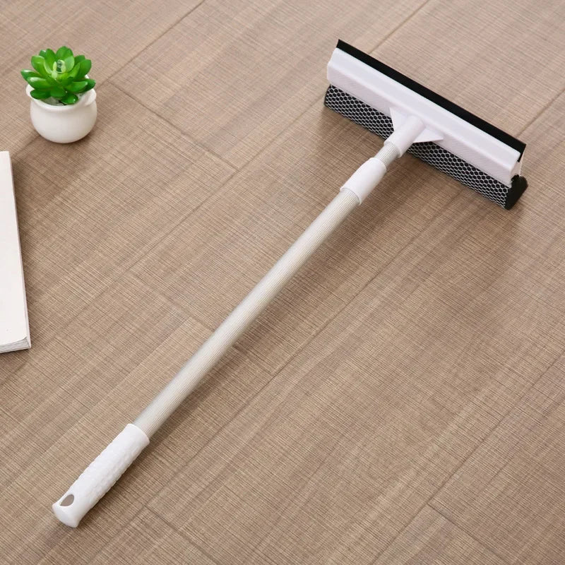1 pieza Limpiador de Ventanas con Escurridor 2 en 1 Palo Retráctil Cepillo para Limpiar Ventanas Herramienta de Limpieza de Vidrio para Coche y Puerta de Ducha