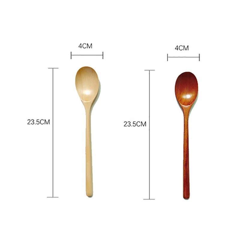 Cuchara de Madera de 1 Pieza Cuchara de Cocina de Bambú Estilo Coreano 9 Pulgadas Utensilios de Mesa de Madera Natural para Sopa Cuchara para Cocinar Miel Café Cuchara para Mezclar