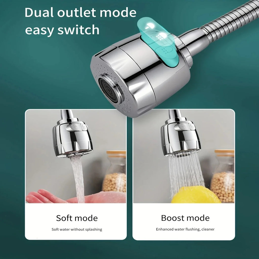 Dual-Speed Faucet Aerator with 360° Rotating Anti-Splash Spray Head