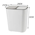 Cubo de basura de cocina de 15L Doble reciclaje 2 secciones Decoración del hogar Sala de estar Dormitorio Baño