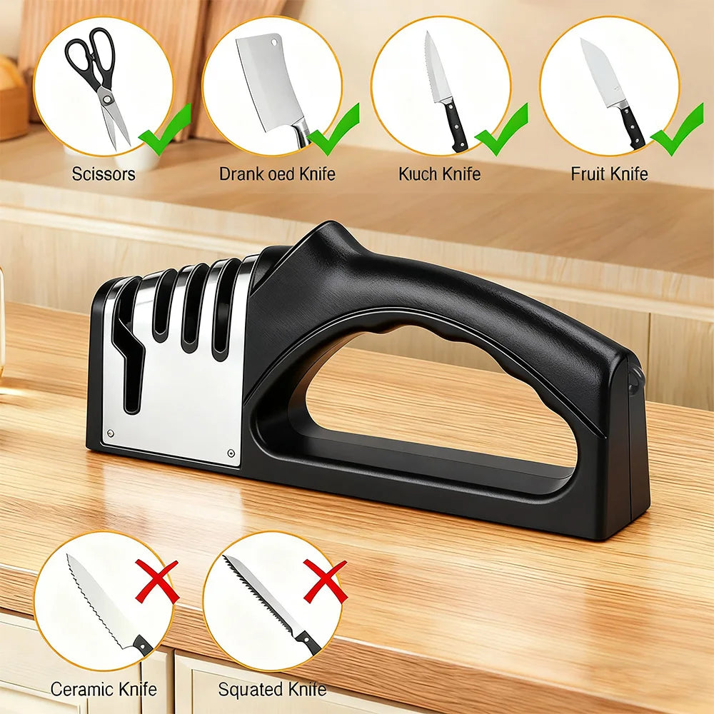 Afilador de cuchillos de cerámica específico para cocina! Función cuatro en uno, adecuado tanto para uso doméstico como comercial.