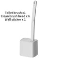 Cepillo de inodoro desechable con cabezal reemplazable, montado en la pared, con mango largo, herramientas de limpieza para inodoro, accesorios de baño WC