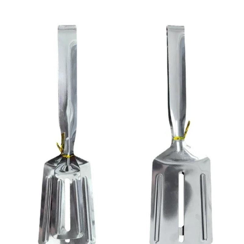 Pala de pescado frito de acero inoxidable dos en uno, pala de doble cara, clip para pescado, pala para filete frito, clip para freír, utensilios de cocina