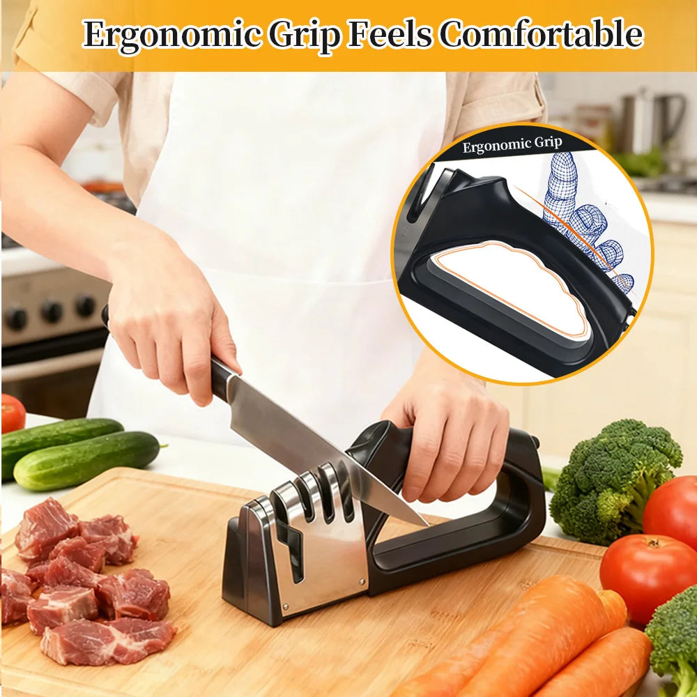 Afilador de cuchillos de cerámica específico para cocina! Función cuatro en uno, adecuado tanto para uso doméstico como comercial.